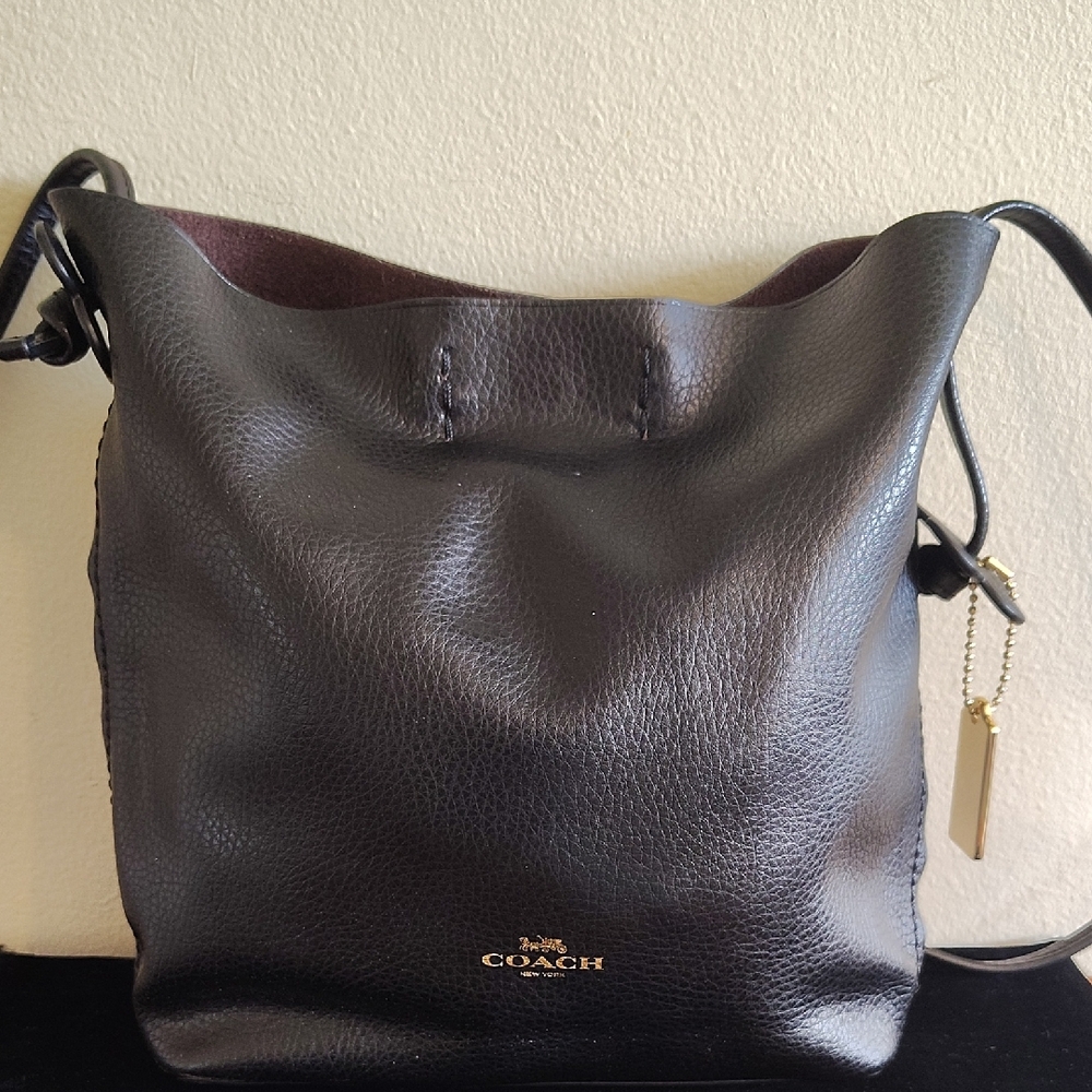 Coach Black Leather Shoulder Bag